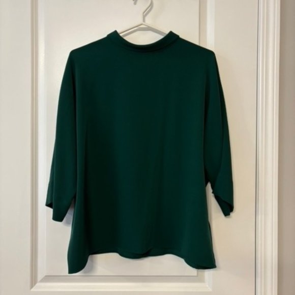 Uniqlo Drape Mockneck 3/4 Sleeve Blouse (Size L) - Picture 1 of 7